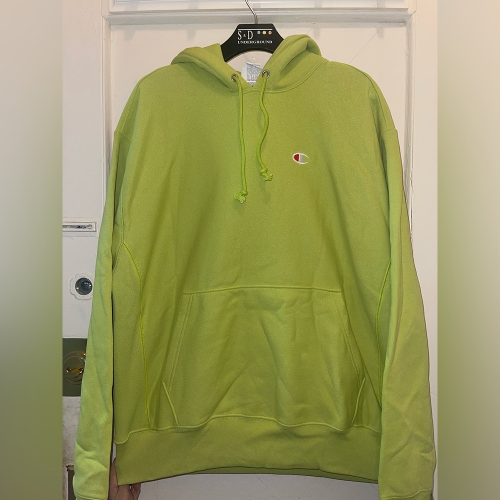 CHAMPION LIVELY LIME REVERSE WEAVE HOODIE